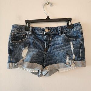 21 Denim Jean Shorts Cuffed Low Rise Distressed size 26